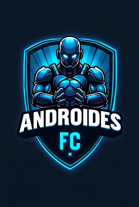 Android Football Club logo in blue and black . You have to put the name Androides FC and there must be a soccer ball