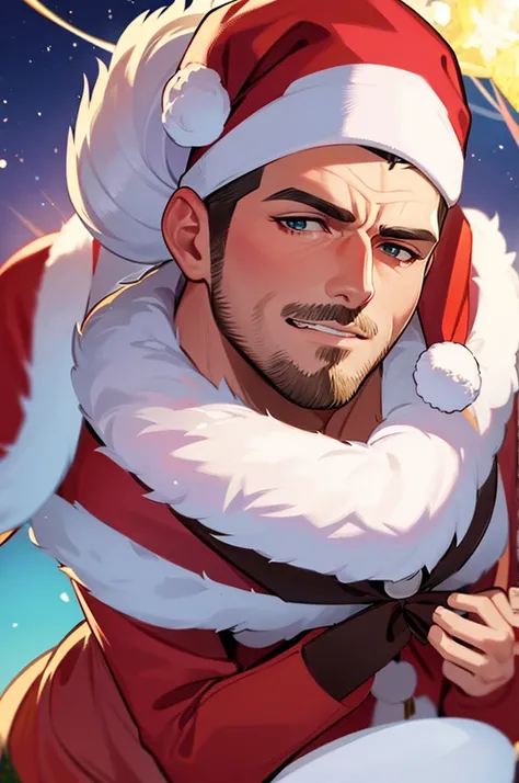 Santa　male　 handsome　Overlooking