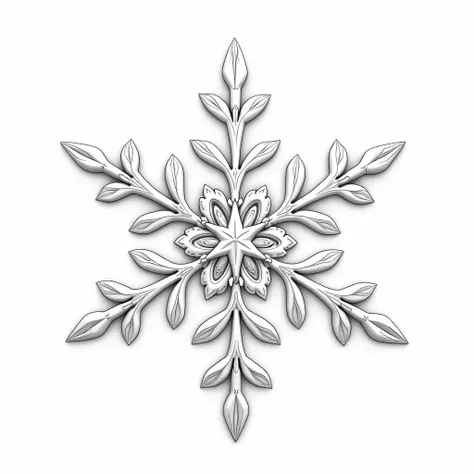 coloring page for ren aged 4-,big beautiful snowflake on a white background