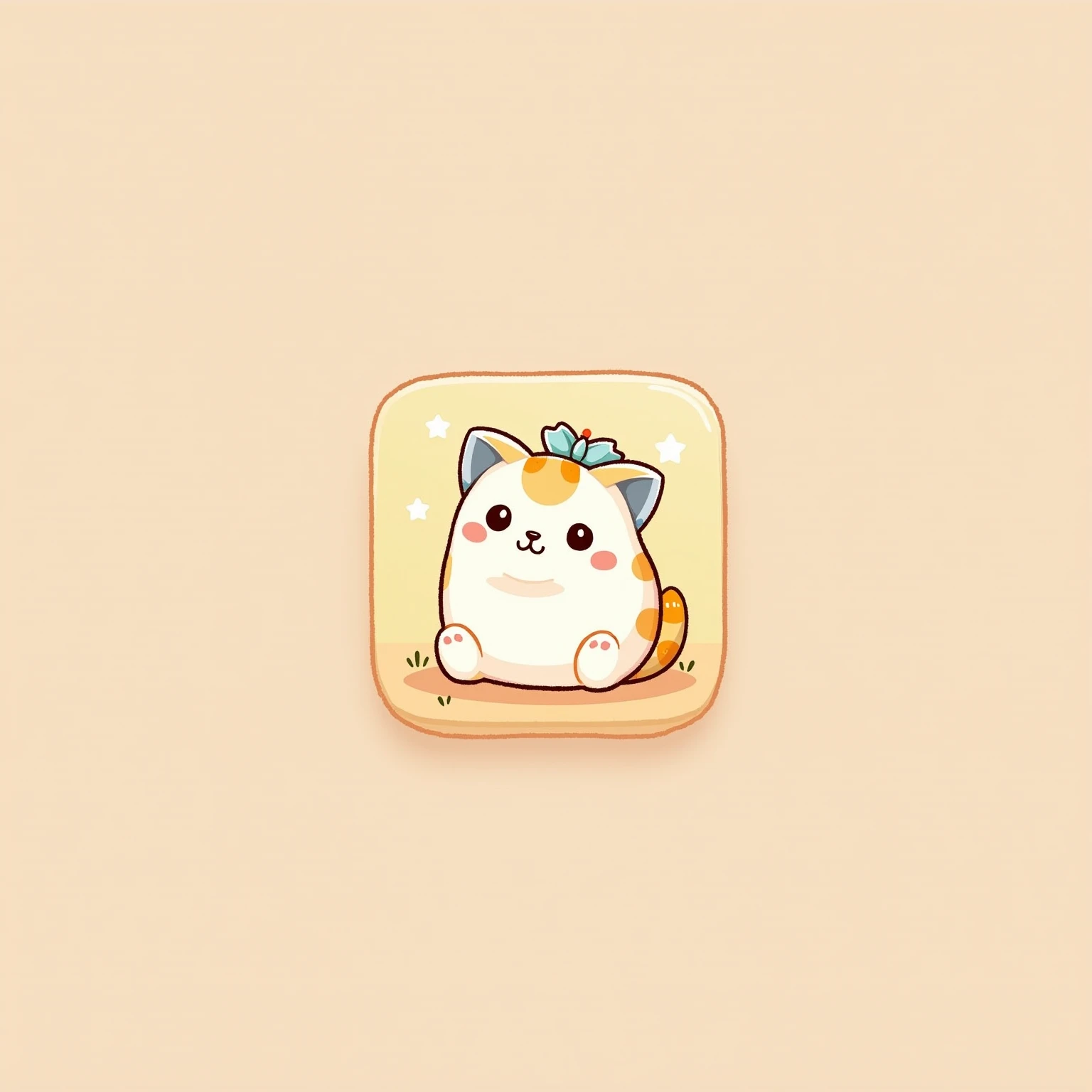 A chat app icon with a cute chibi cat