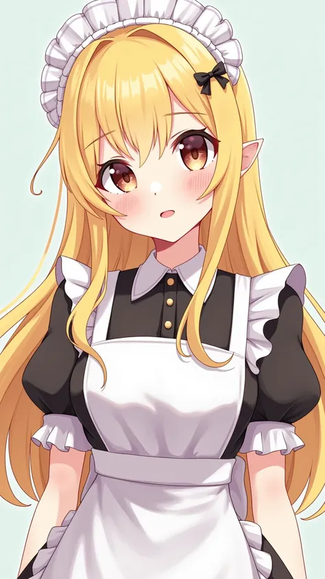 18 year old beautiful girl,  big eyes, Big Boobs, Petite and slim, 【8k,  Premium Quality , (Very detailed head : 1.0), ( Very detailed face : 1.0), ( Very detailed hair : 1.0), Maid Costume ,  Very detailed official illustration, Animation cute style,  Cle...