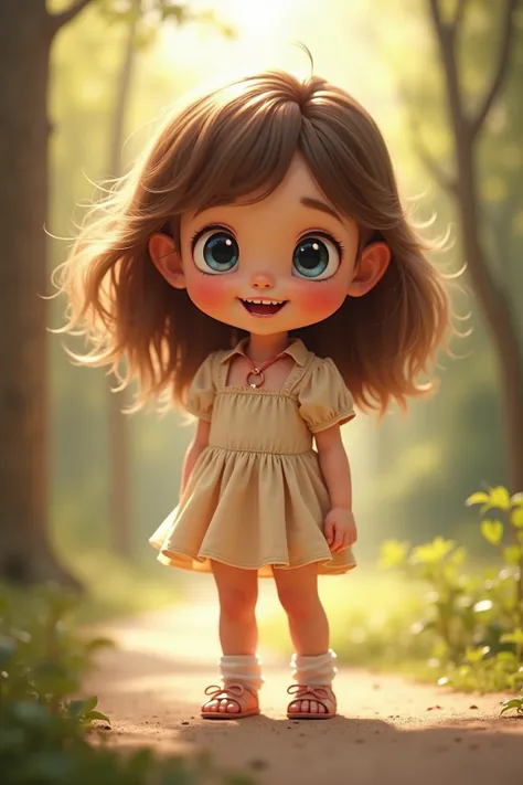 Cute baby standing and smiling, one girl,  gaze,  blue eyes, Brown Hair, live-action