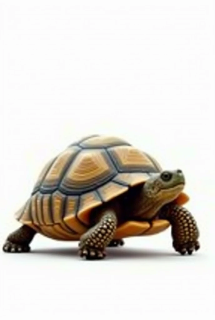 Big normal turtle white background