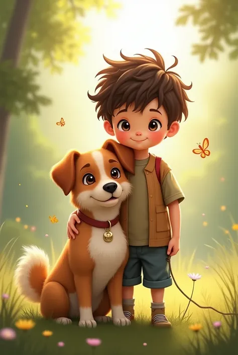 Solo pic of boy with dog
