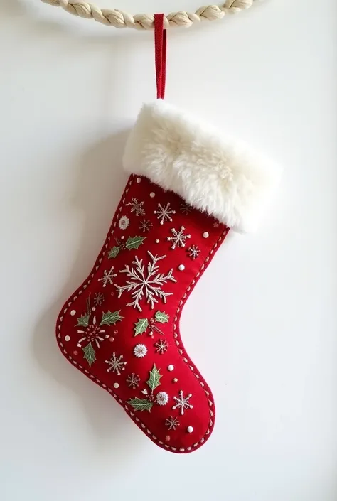 Christmas sock on a white background