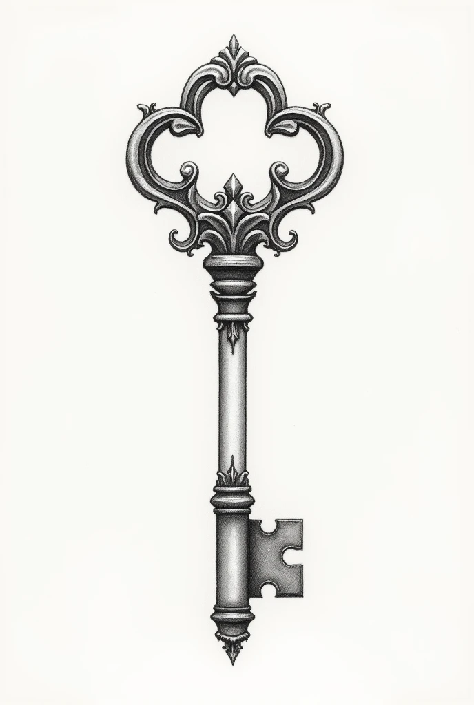 Delicate hand drawing of a key 