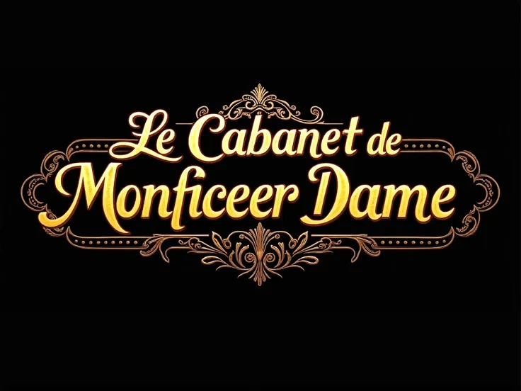 Only the title "Le Cabaret de Monsieur Dame" in cursive elegant art deco font style, black background