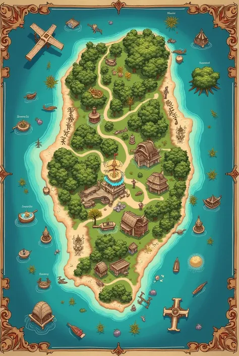 Sandwip island map design with art.