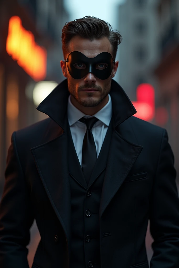 handsome guy in a black mask