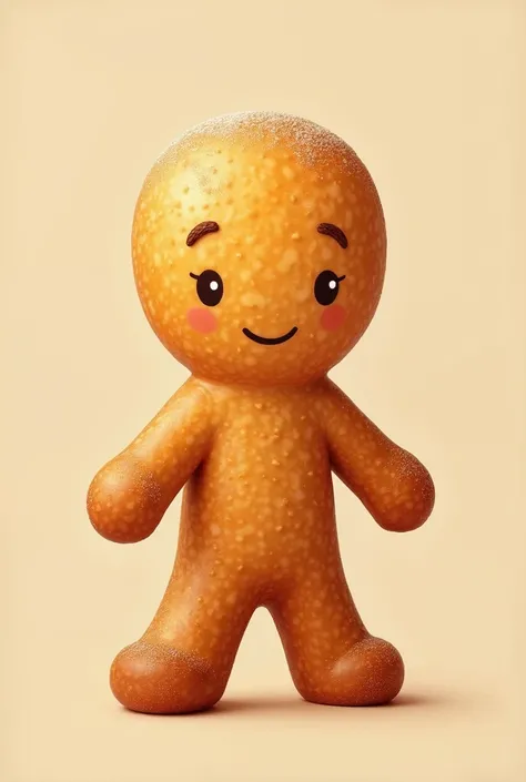 Churros in a shape of like a person cookie cartoon no face or other just like a person cookie in a plain bg