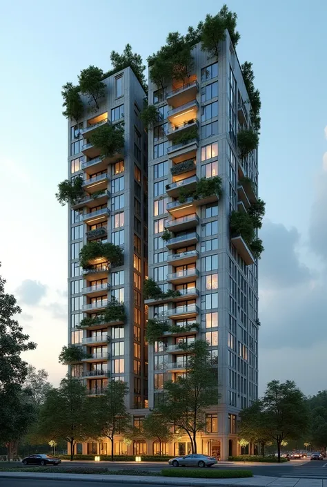 RESTORE THE SKYSCRAPER IN BURGAS, MEDEN RUDNIK (THE BUILDING SHOULD LOOK LIKE THE SKYSCRAPER IN BURGAS, THE RESTORATION SHOULD BE ON THIS BUILDING) BY ADDING VERTICAL GARDENS AND PLANTS ON HALF OF THE FACADES BY MAKING THEM AS VERTICAL MODULAR SYSTEMS, INS...