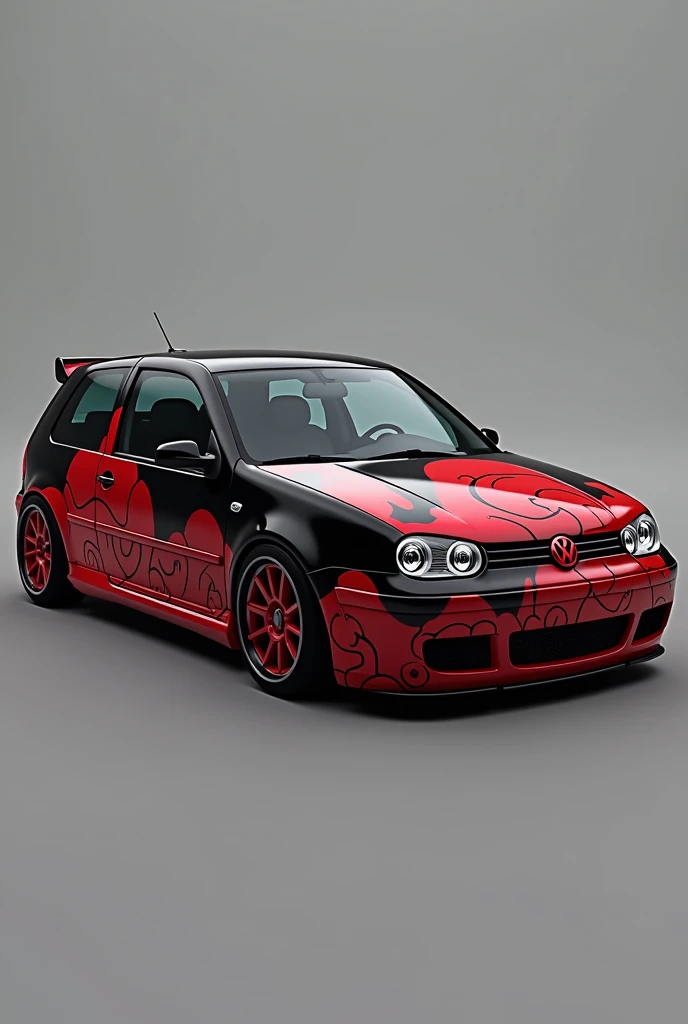 an Akatsuki cloud(From the naruto series) custom made golf 4 TDI 1.9 2003