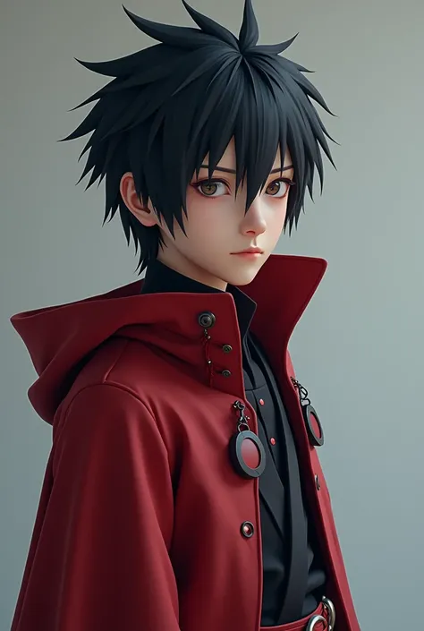 Realistic, ((4K works))、​masterpiece、（top-quality)、((high-level image quality))、((One Manly Boy))、Slim body、((Date Cosplay))、((Uchiha Itachi))、((Cosplay))、(Detailed beautiful eyes)、((Smaller face))、((Neutral face))、((18year old))、((Handsome man))、((photo o...