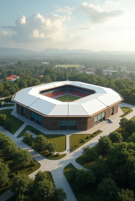  
Sports complex and evacuation center join together, Philippines architectural standard designs, Pentagon-shaped , with air and light ventilation, with close roof