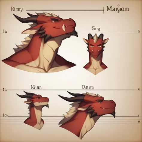 （Furry version） Western Dragon 、male、brown dragon、Has a red dragon horn 、 There are 2 very convex laryngeal nodules、There is a big arm 、 Thick maggot tail 。background：Measuring vision in the hospital 、 There is a vision chart on the wall 。HD version 