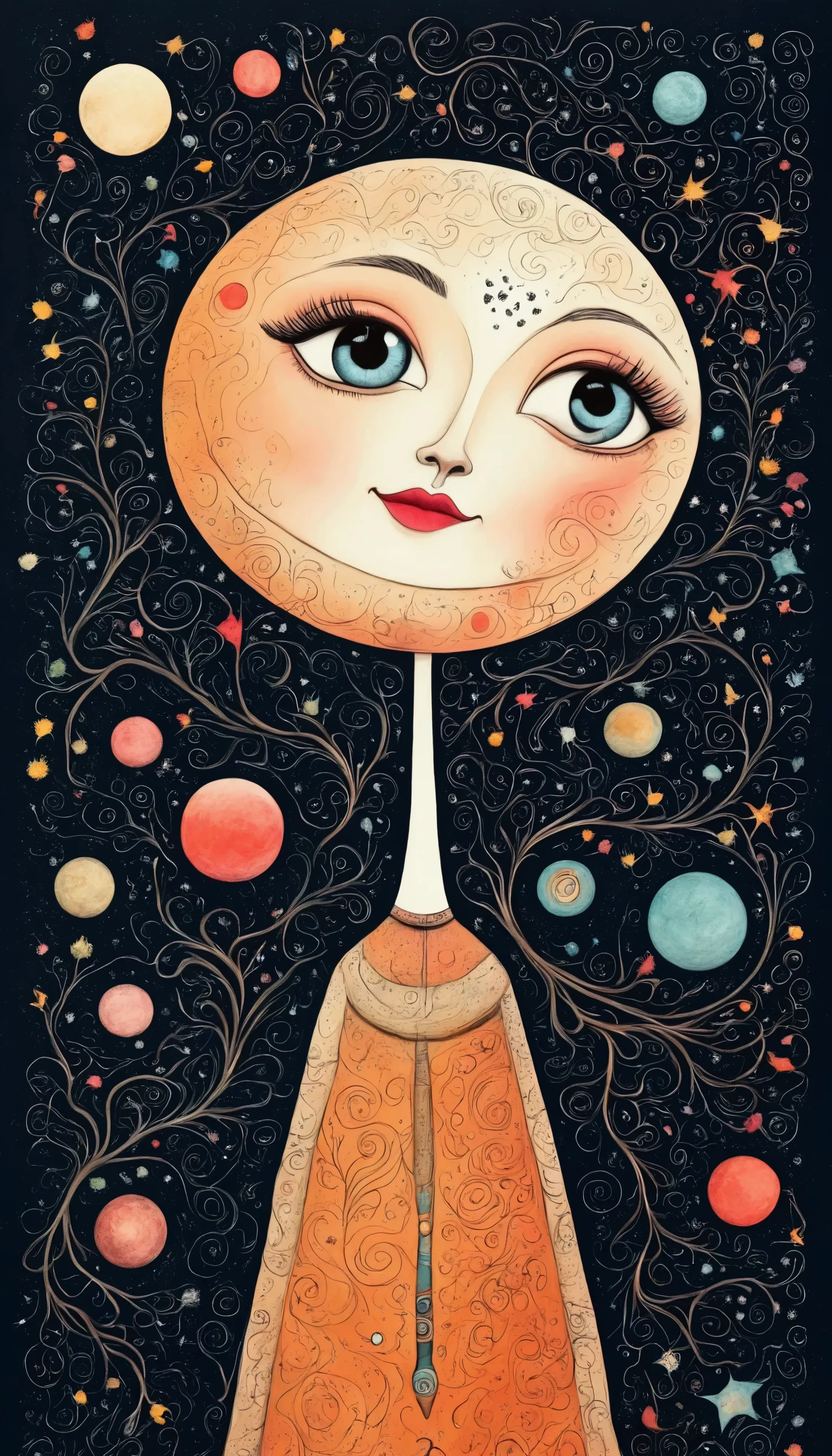 anatomically correct , plano general,, drawing and coloring of a small moon with a small base on the moon,  a pencil sketch insp...