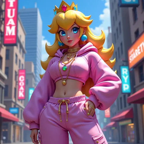 Princess Peach in hip-hop clothes　 real