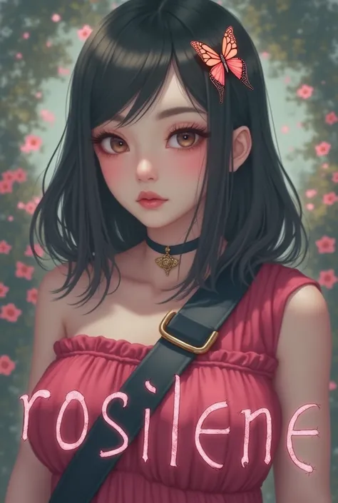 Create an image with the name Rosilene in the center in a cyberpunk and beautiful art design, with vibrant colors. In the background, place details like butterflies., flowers.
Use a different letter for the name