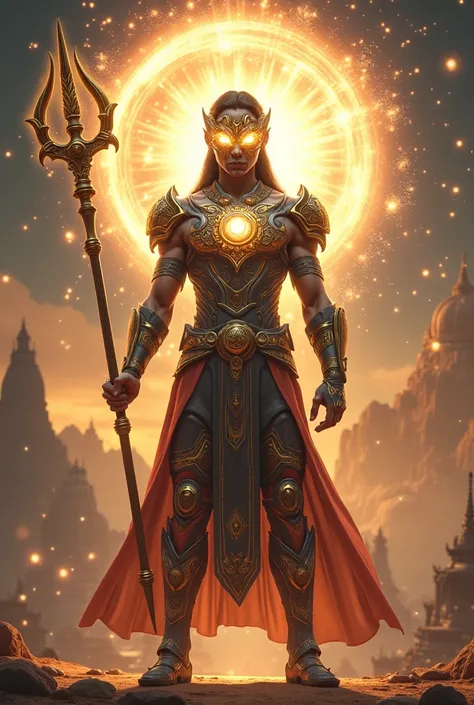 

"A young, Indian under 25 young male superhero with a divine and magical aura, standing tall in a modern, high-tech armored suit. The armor is intricately designed with golden and silver details, inspired by ancient Indian motifs like mandalas and sacred...