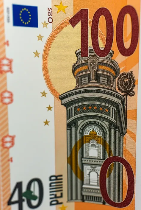 make a picture of 100 euro bill but on it it must say just 4 euro