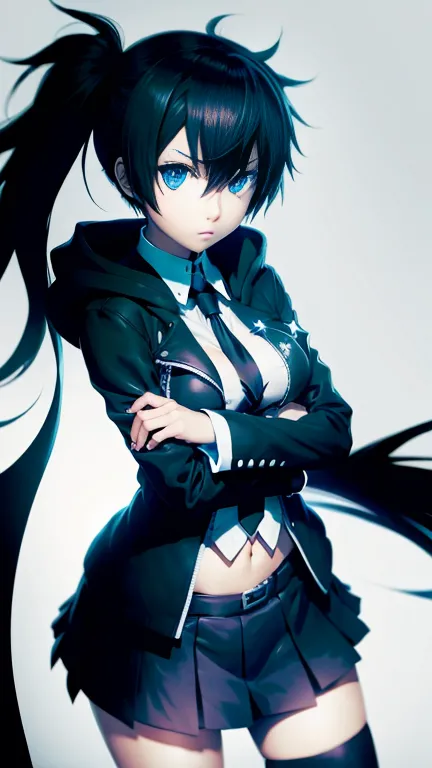 black rock shooter, school uniform,