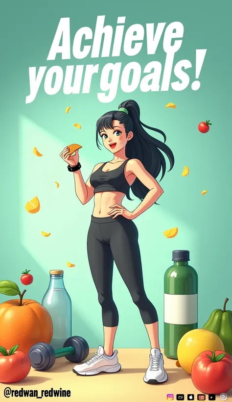 "Design an engaging thumbnail for a weight loss solutions video. The background should have a clean, fresh, and motivating vibe, using bright and energetic colors like mint green, light blue, and soft yellow. Include visual elements like a fitness tracker,...