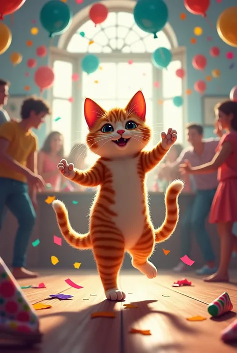  Dancing cat, party room 