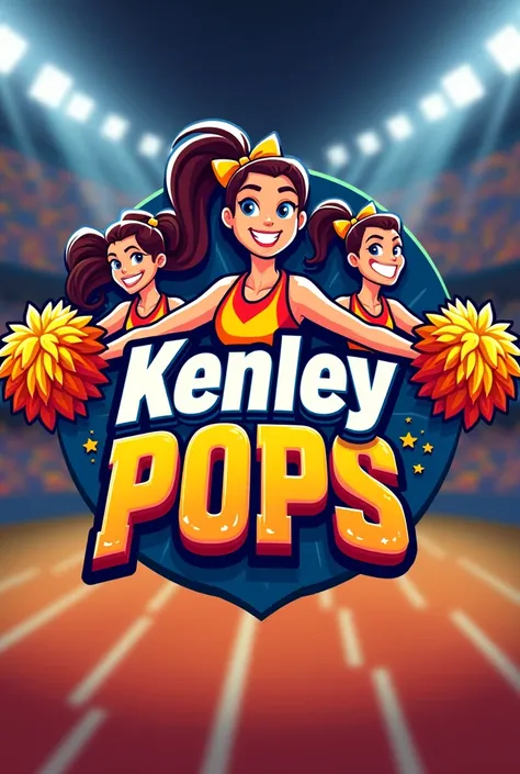  A logo that says "Kenley pops "  some cheerleader objects for what reference is a cheer