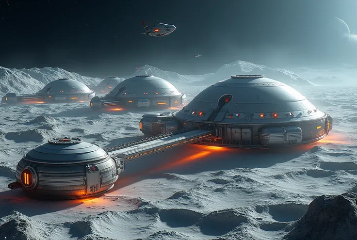 IMG_2748.CR2: ((Masterpiece)), ((ultra-detailed, 8k quality)), (top quality), (best composition), (high resolution)), 3D animation of a futuristic "Moon Base", expansive lunar crater with scattered white domes, each dome adorned with vibrant national flags...