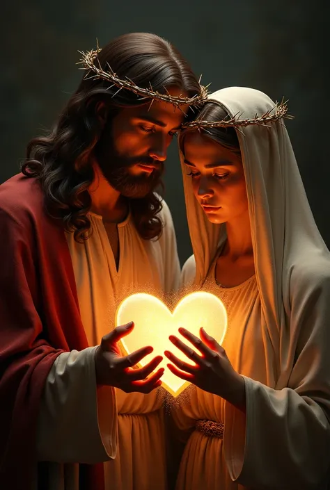 Realistic Sacred Heart of Jesus and Mary