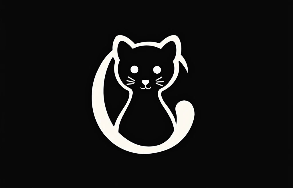  logo for a cafeteria called Mystic Civet ,  the logo must be the animal and the tail must be like the letter C to complete the mystical civet, It must be black and white colors , Like the example in the image , DONT MAKE THE SAME IMAGE THATS DIFFERENT