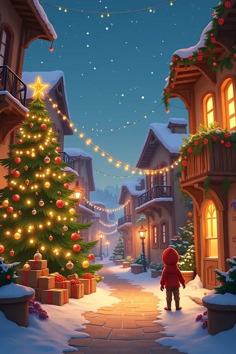  You could give me 5 animated images for each paragraph of the story separated not together 
Title :  The Christmas of Little Wishes

Story :

1.
 Once upon a time there was a small town called Villa Estrella ,  where every year Christmas came with joy and...