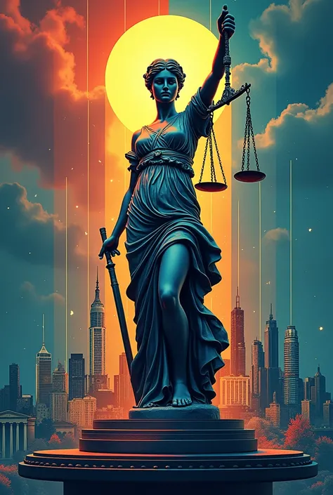  The best economic and financial law magazine cover background with a finance hammer, Justice Laws Finances and the Girl Statue Themis Letter Size 