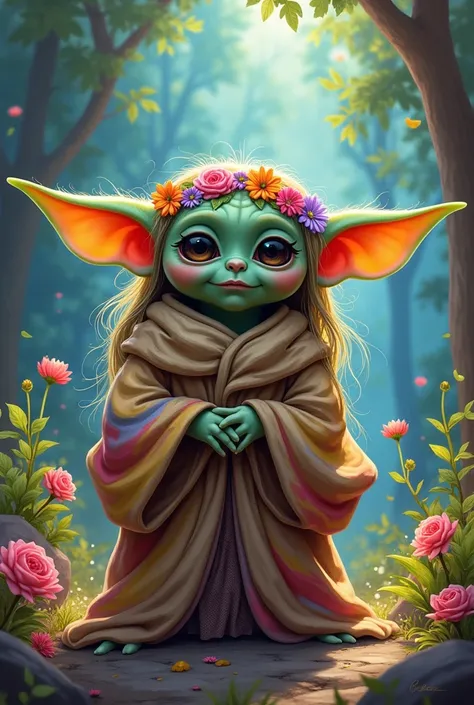 Baby yoda hippie
