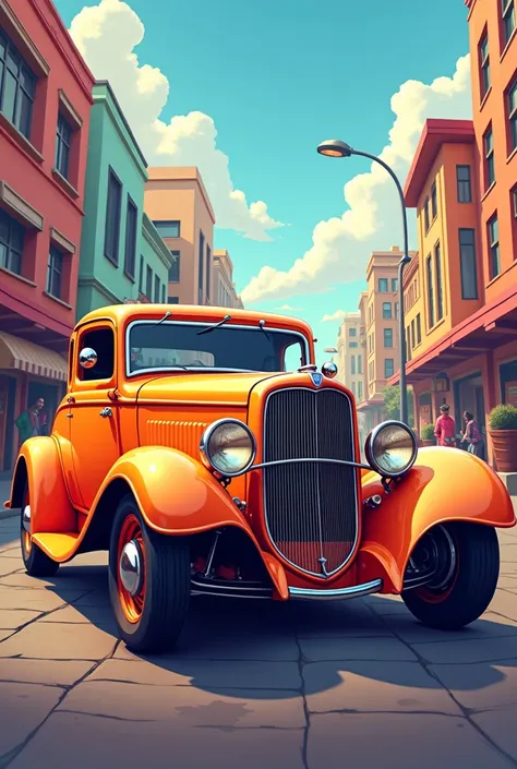 Create cartoon image of the 1932 Ford Coupe car 