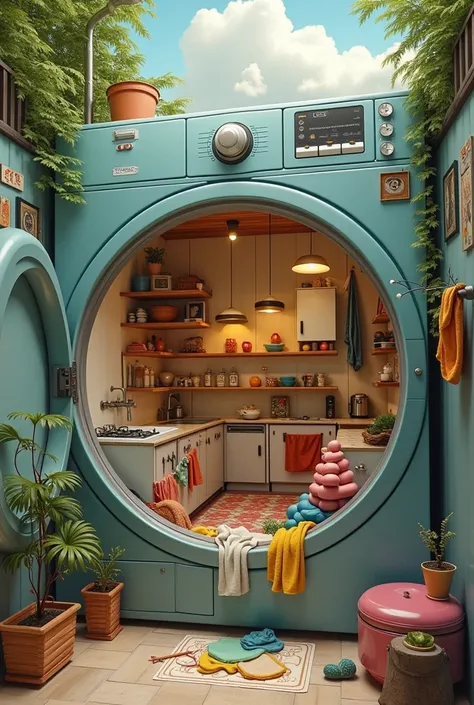 A dream apartment in an oversized washing machine 