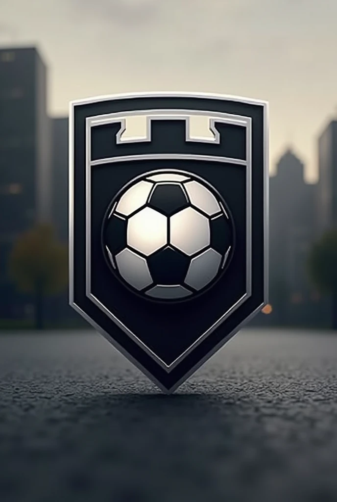 LOGO of a BLACK AND WHITE METROPOLIS soccer CLUB 