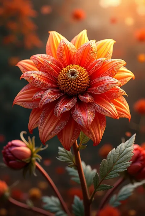 Autumn restyling inlaid dahlia