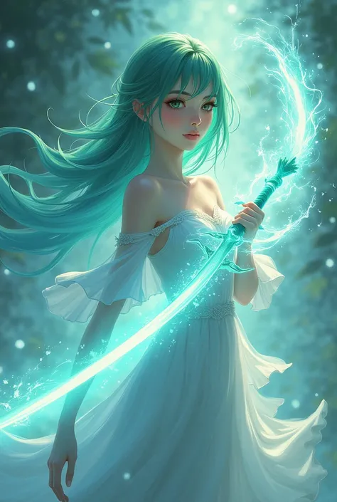 MORPHLING ANIME WIFE GIRL GREEN AND BLUE ETHEREAL BLADE