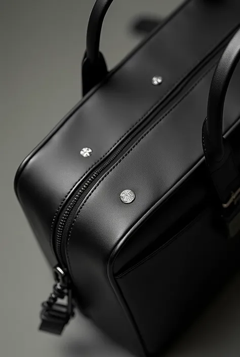 close up of black bag product, from the "SALTARE" brand, with "VISA" sponsorship with logo