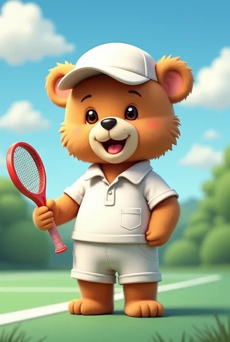 Little Bear wearing a tennis players outfit 