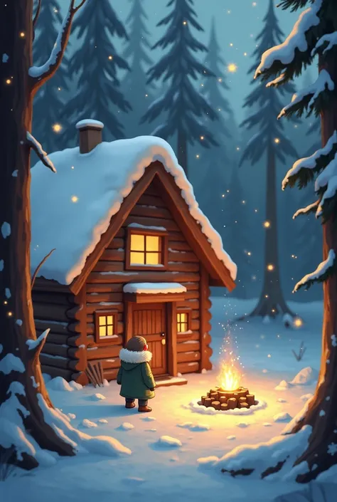 The Cozy Cabin Adventure

Once upon a time, there was a  named Lily who loved wintertime. One chilly evening, Lily and her grandma were staying in a cozy log cabin in the snowy woods.

"Lets make some hot cocoa," Grandma said with a smile. She wrapped hers...