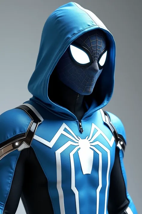  Revised description of Viníciuss Spider-Man costume :

 Style and General Inspiration :

 The costume reflects the aesthetic boy style ,  blending a modern look , minimalist and technological,  but with an eccentric touch .  It is predominantly blue ,  wi...