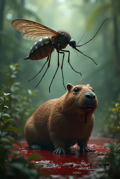 MosquitoArriba de Capybara died with a lot of blood 