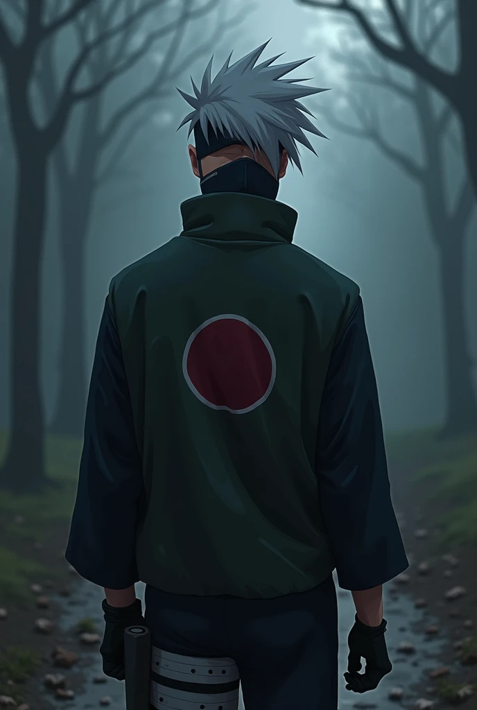 Kakashi Hatake qui sen va en tournant le dos