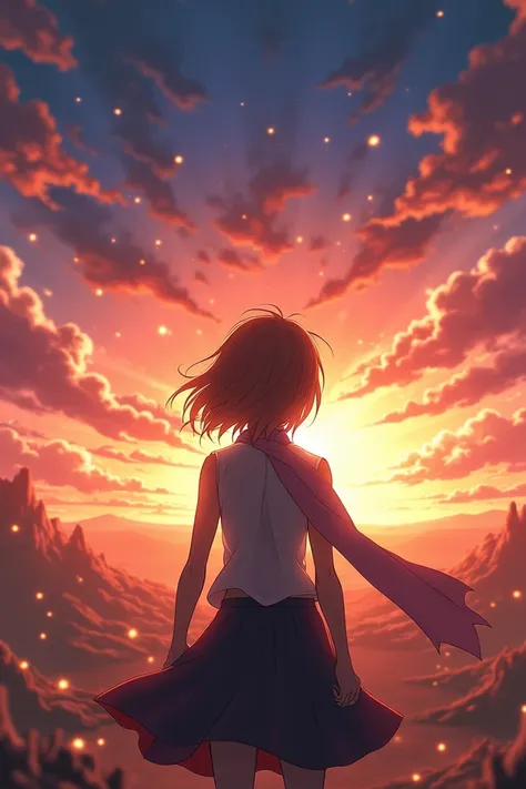 anime ,Cena 1 (0s-5s ):
[ Energetic opening ]

 Protagonist staring at the horizon with determination {x} A scene of a protagonist preparing for battle,  When you Do you know its your time to shine .

TExto na tela: " quick cuts synchronized with the beat ...