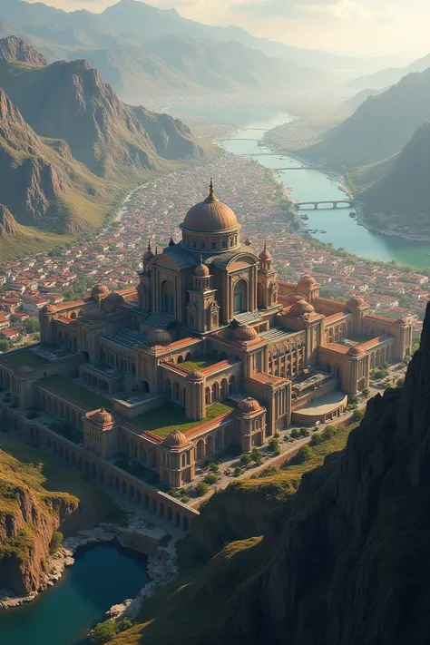 Ancient and majestic capital of Armenia seen from the sky