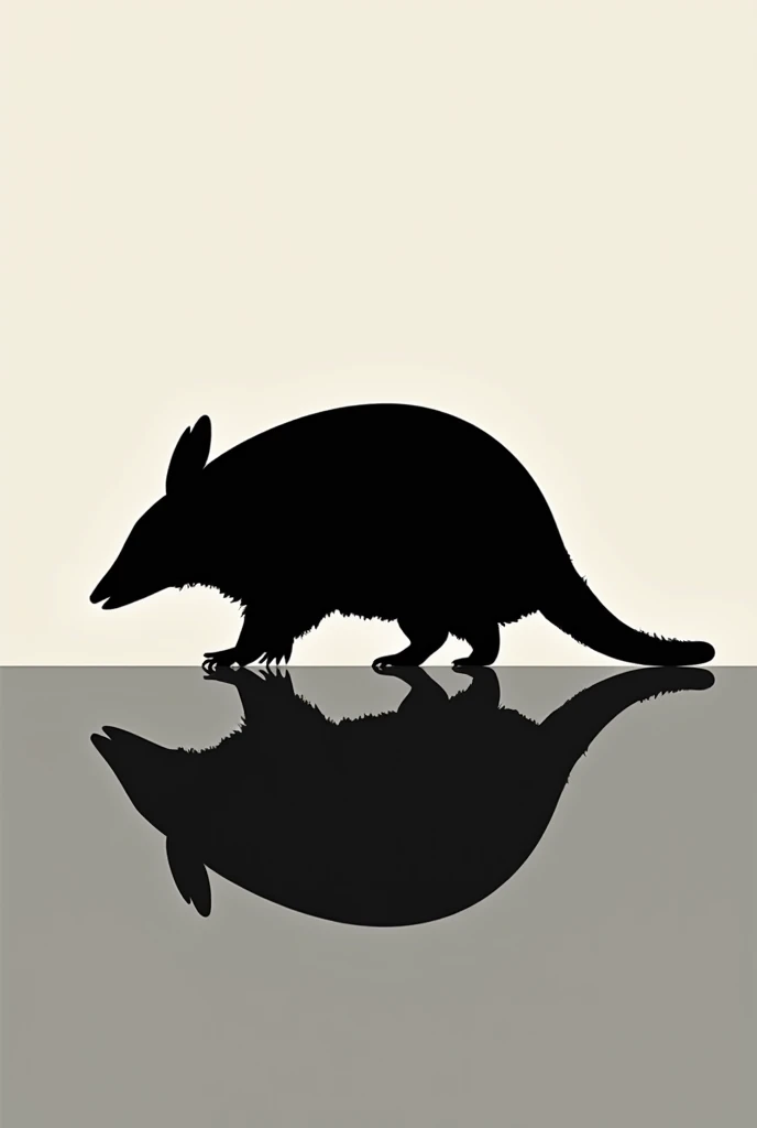 Armadillo silhouette simple vector black and white background