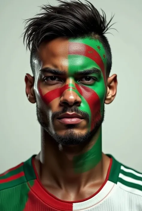 The flag of Algeria over Neymar 
