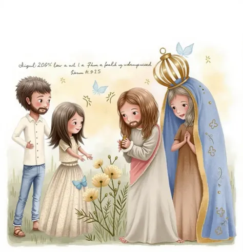 Create 3 little angels in this image template